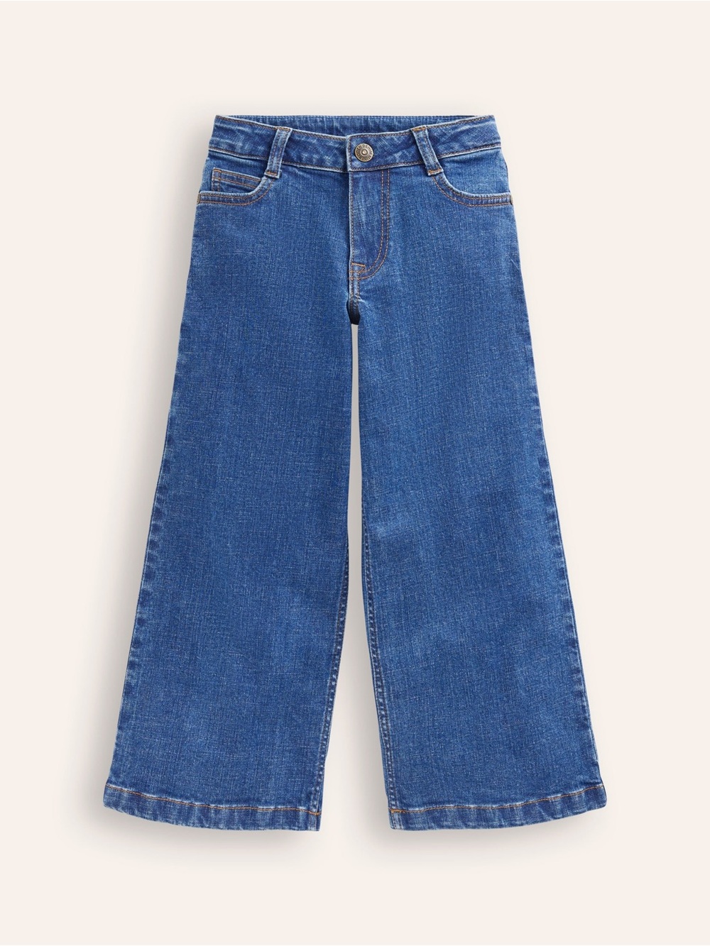 Mini Boden wide leg mid vintage blue kids denim jeans size 5